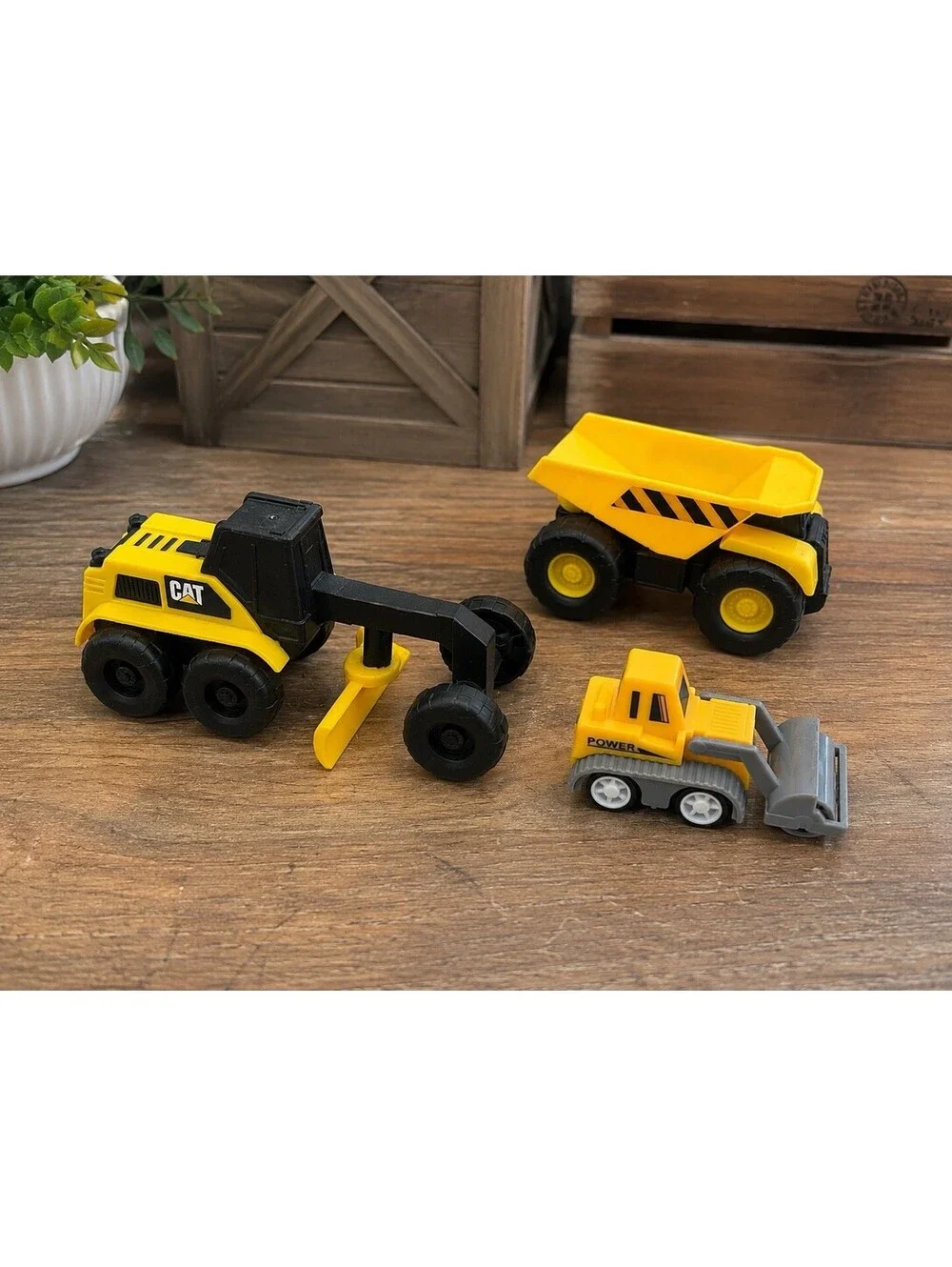 CAT Construction Toy Vehicle Lot Grader Dump Truck Road Roller 3 Piece Set
